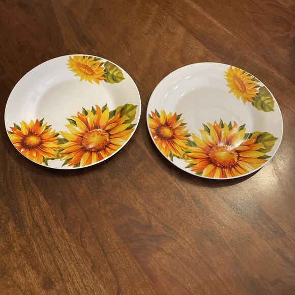 Royal Norfolk SunFlower Salad Plates Ceramic 7.5” Set Of 2 - H529 - Picture 2 of 9